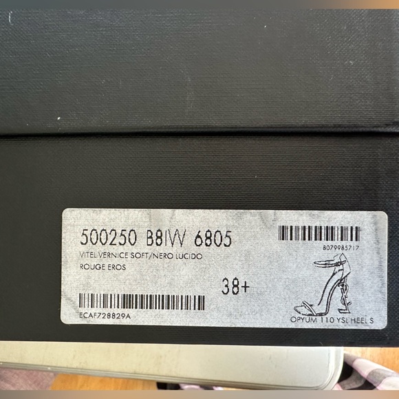 Saint Laurent Red and black Opyum Logo high heel - Picture 5 of 7